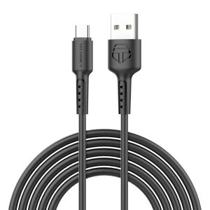 Techancy Cabo De Dados Preto TB1630, Cabo De Carregamento Rápido Usb Para Tipo C, 3 M/2,4 A, Compatível Com Dispositivos Usb-C