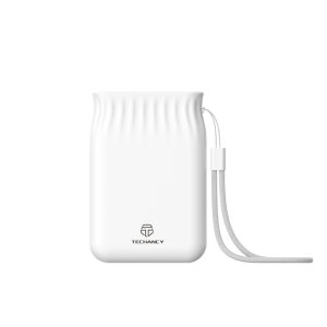 techancy 6500mah power bank branco tf2772,carregamento de telemóvel/tablet compatível com 2a, fonte de alimentação portátil
