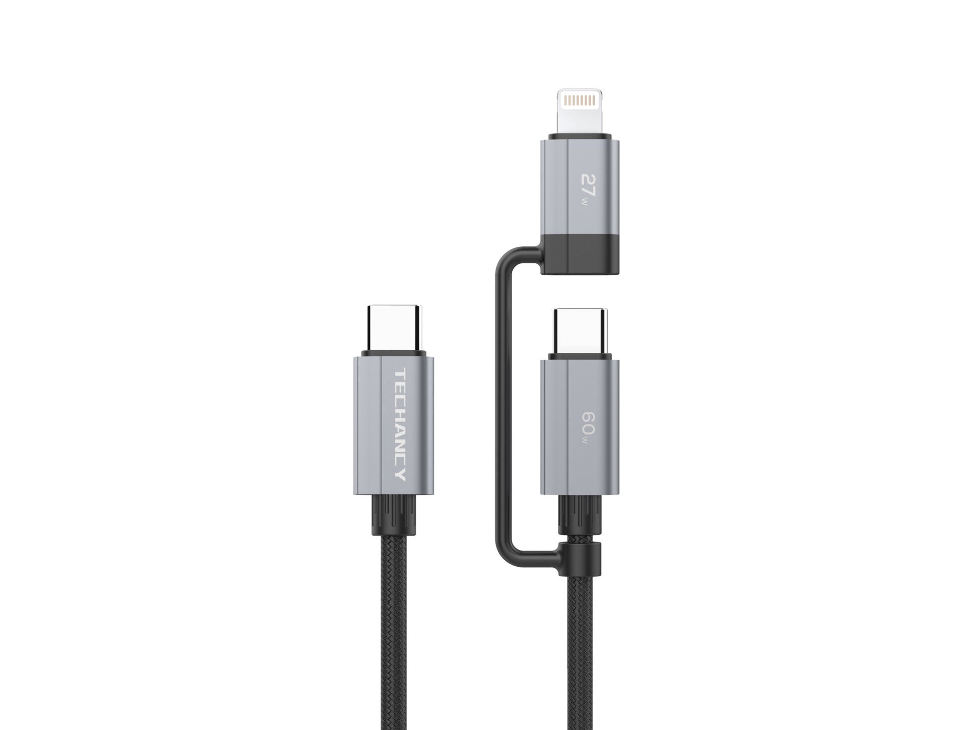 techancy cabo de carregamento rápido 2 em 1 tb1743 1m usb c para usb c 60w e usb c para lightning 27w cabo durável para vários dispositivos techancy cabo de carregamento rápido 2 em 1 tb1743 1m usb c para usb c 60w e usb c para lightning 27w cabo durável para vários dispositivos