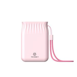 techancy 6500mah power bank rosa tf2772,carregamento de telemóvel/tablet compatível com 2a, fonte de alimentação portátil