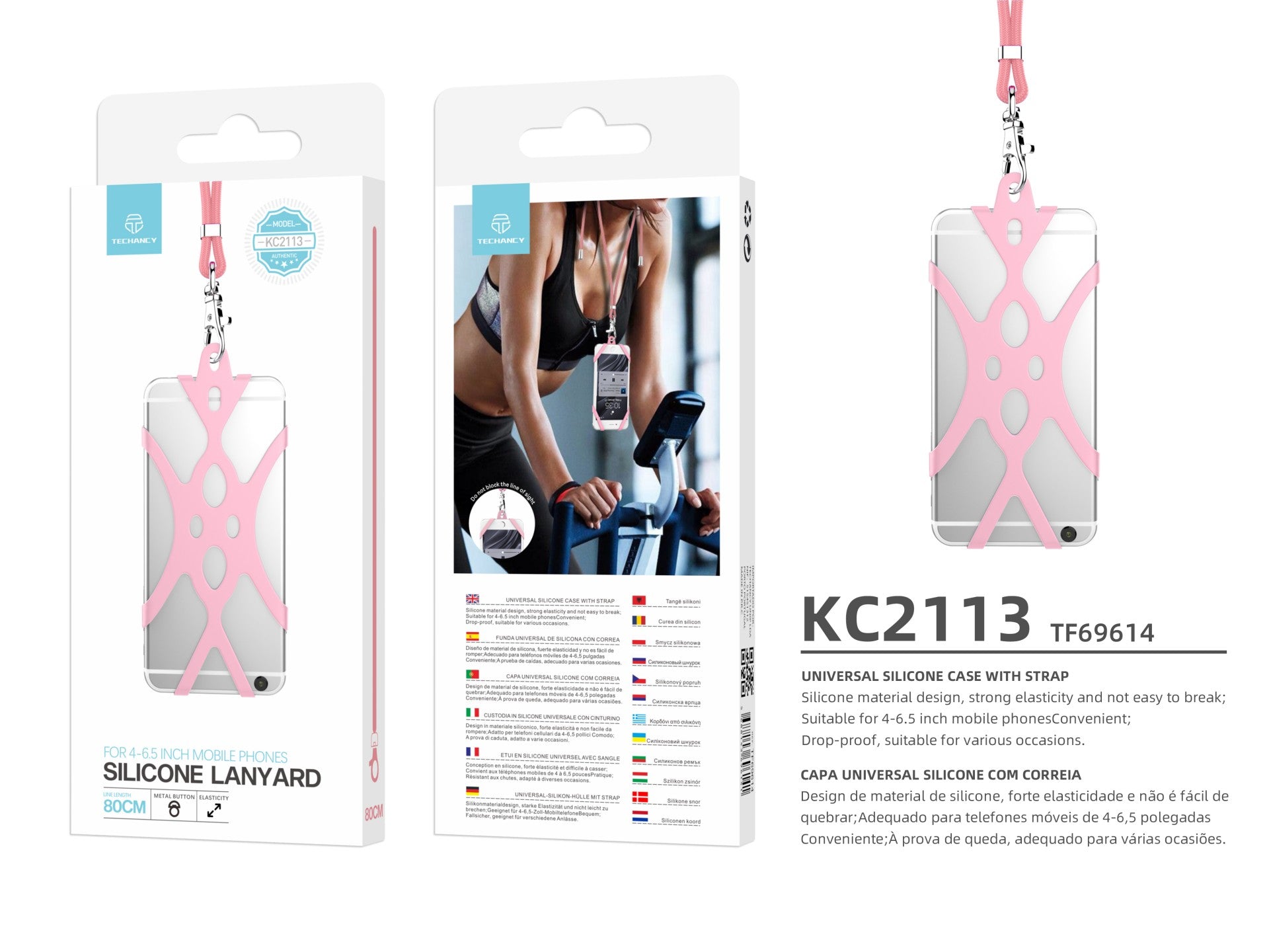 correia universal de silicone para telemóvel techancy, 80 cm, kc2113, compatível com todos os modelos de telemóvel, cor rosa correia universal de silicone para telemóvel techancy, 80 cm, kc2113, compatível com todos os modelos de telemóvel, cor rosa