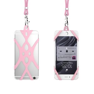 correia universal de silicone para telemóvel techancy, 80 cm, kc2113, compatível com todos os modelos de telemóvel, cor rosa
